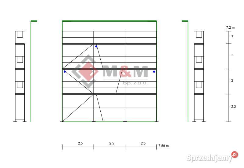 Rusztowanie elewacyjne 75x8m 60m2 Podesty Stare Siołkowice