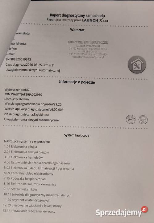 Audi A5 F5 20 TFSINowe sprzęgła i mechatronika 252KM Kazimierza Wielka