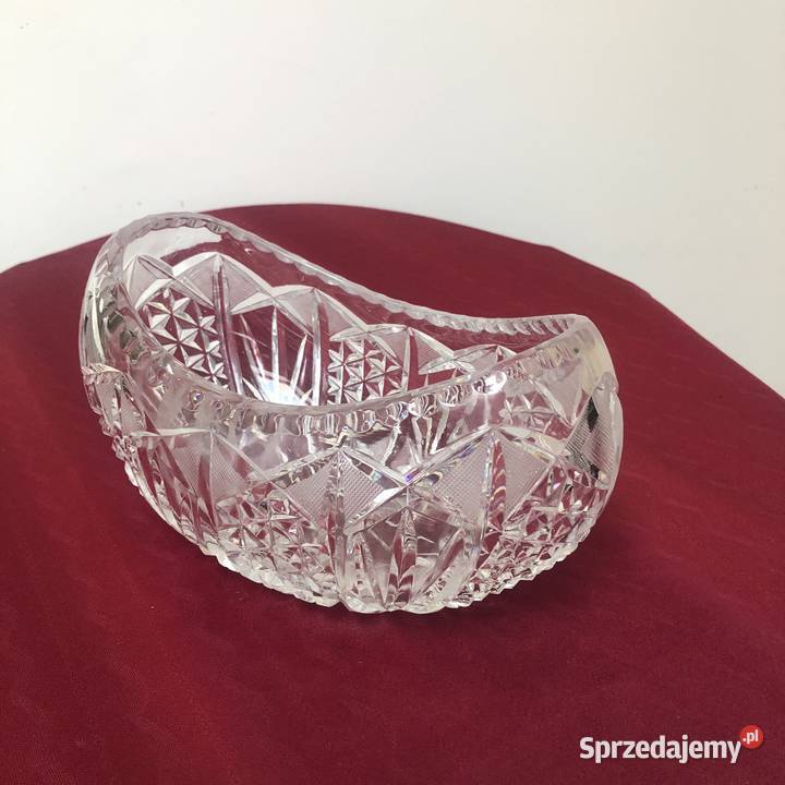 Kryształowa łódka z grubego szkła PRL lata 70 XX Kraków sprzedam