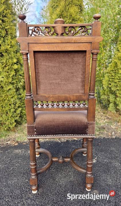 Komplet 4 orzechowych krzeseł eklektycznych 9279 Meble Szczecin sprzedam