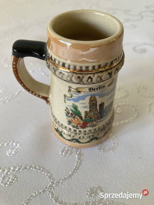 Dekoracyjny Kufel Mini Wypalany Vintage Malowany śląskie