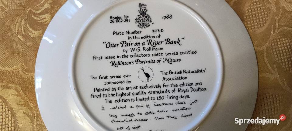 Talerz kolekcjonerski Wydry porcelana Royal sprzedam