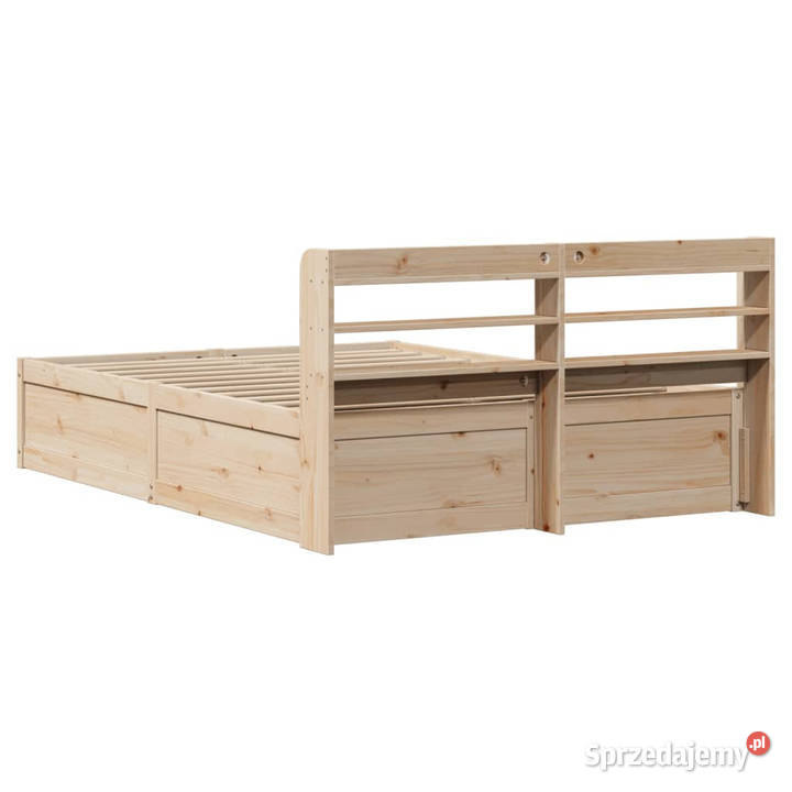 Rama łóżka z wezgłowiem lite drewno sosnowe 209cm Warszawa sprzedam