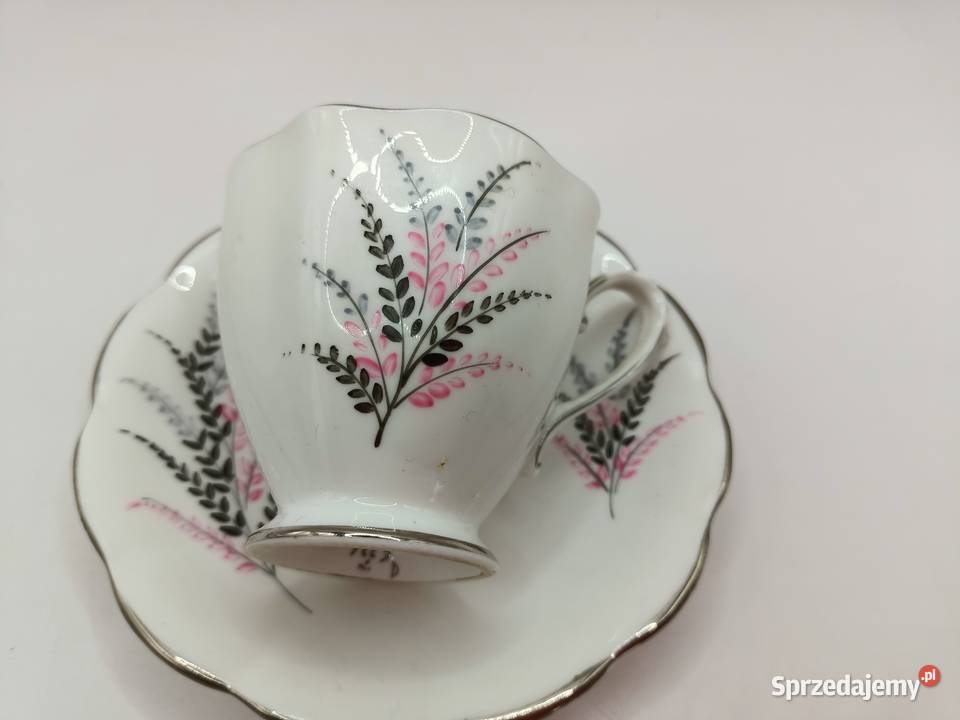 FILIŻANKA duo England porcelana biała Royal Zamość