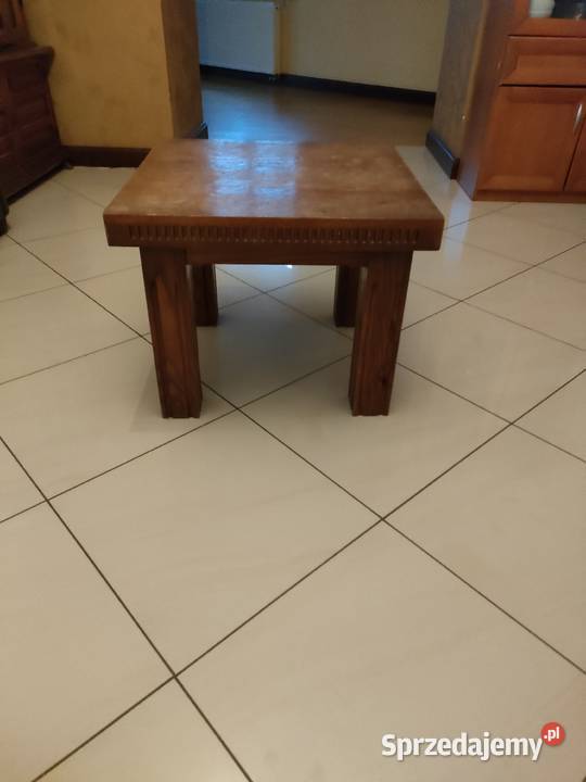 Stolik dębowy kwadratowy kawowy uniwersalny Skrzynki