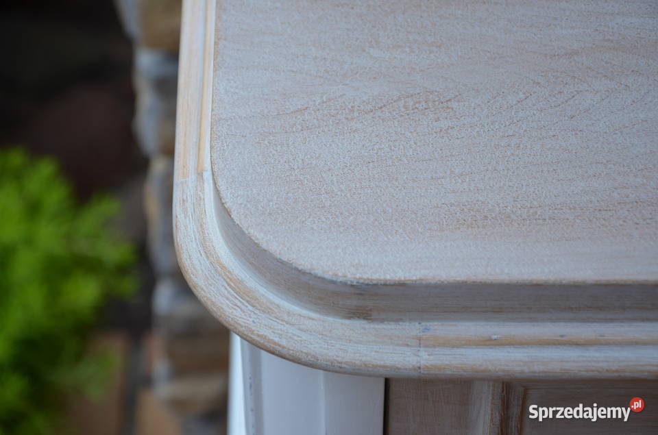 szafki nocne stylowe drewniane białe bielone Kalisz