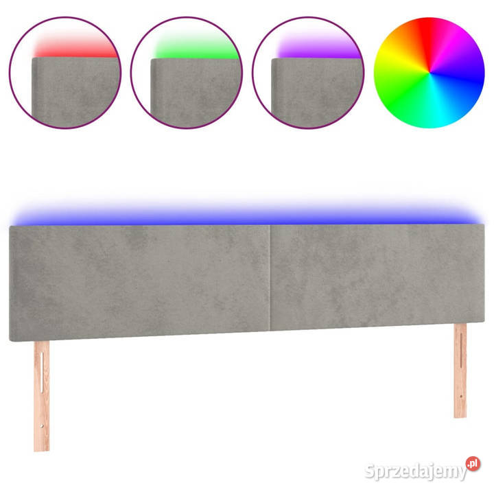 Zagłówek do łóżka z LED jasnoszary 180x5x7888 Warszawa