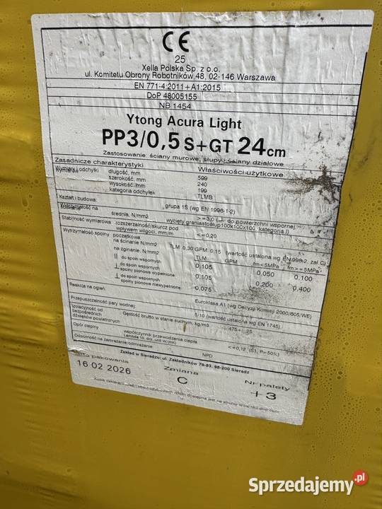 Bloczki Ytong 24 Beton komórkowy Bloczek Żerniki