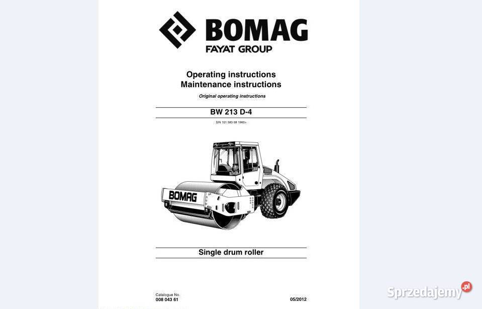 Bomag BW 213 D4 instrukcja obsługi walec sprzedam