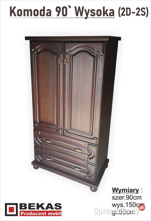 Stylowa Dąb Komoda 90 2D2S Regał na Dokumenty 90cm Katowice sprzedam