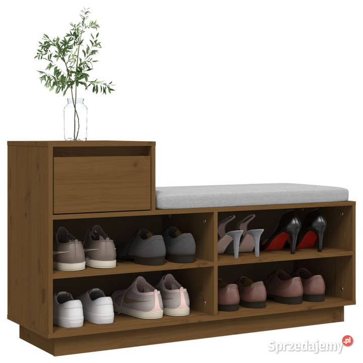 Szafka na buty miodowy brąz 110x34x61 lite