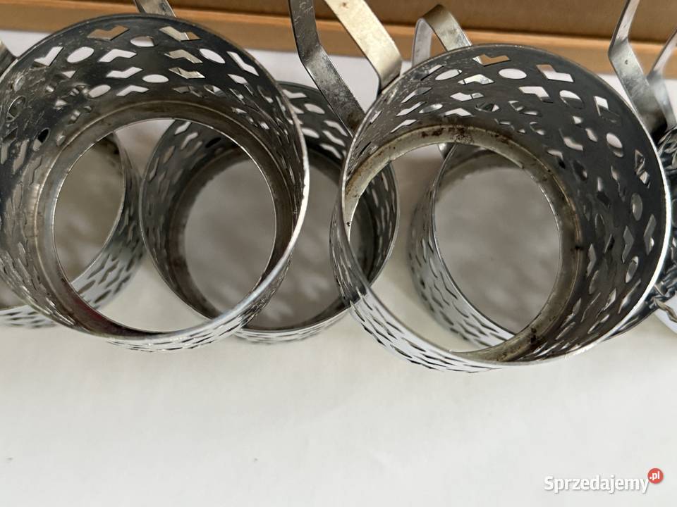 7 uchwytow metalowych do szklanek