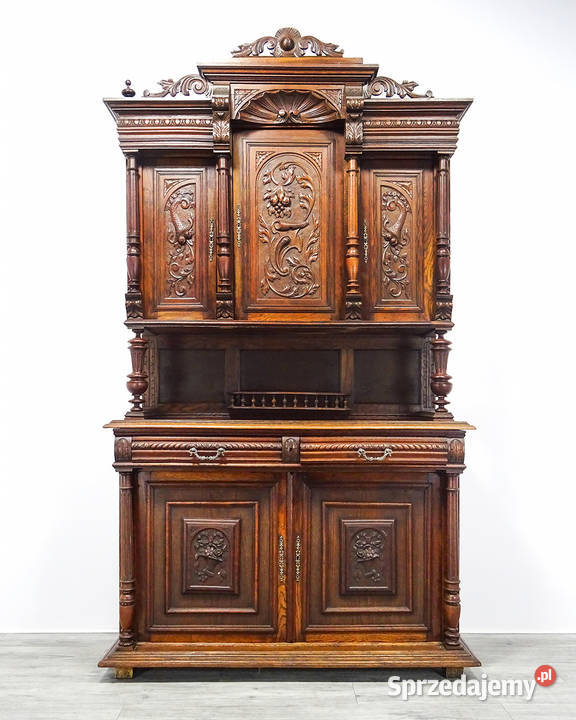 Antyk Dębowy KREDENS drewniany kredens Kalisz