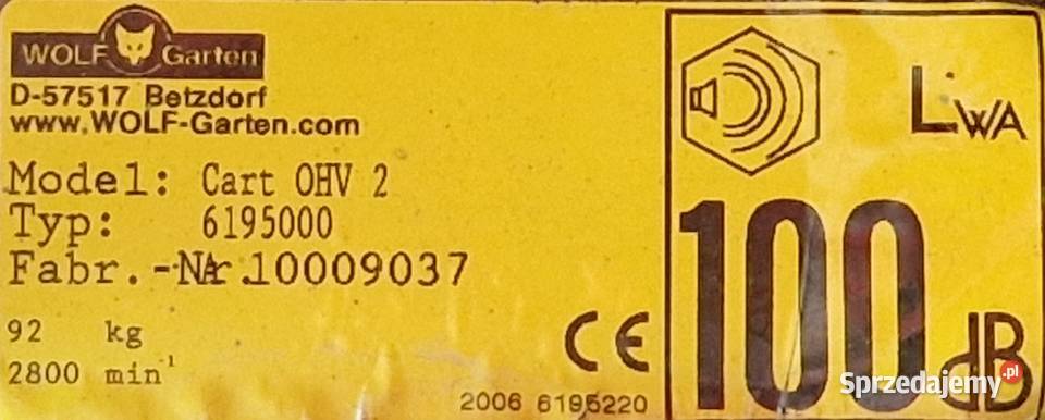 GOKART spalinowy Wolfgarten Cart OHV 2 190ccm mazowieckie
