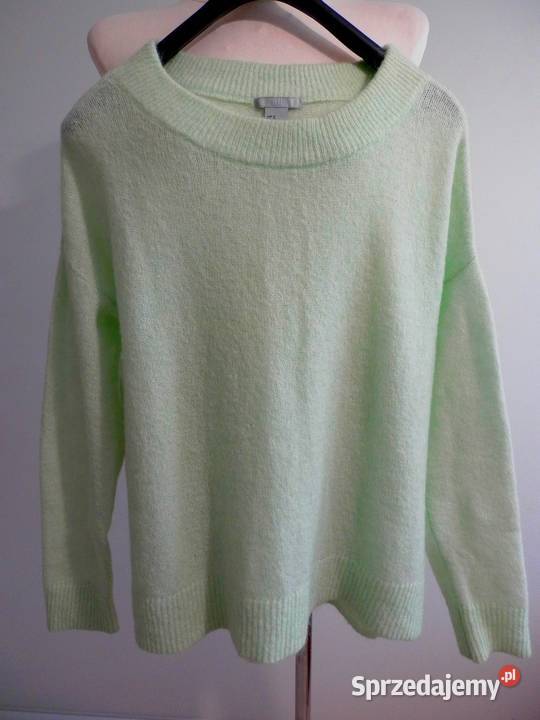 Sweter Wełniany Moherowy Oversize Pastelowy Łomża