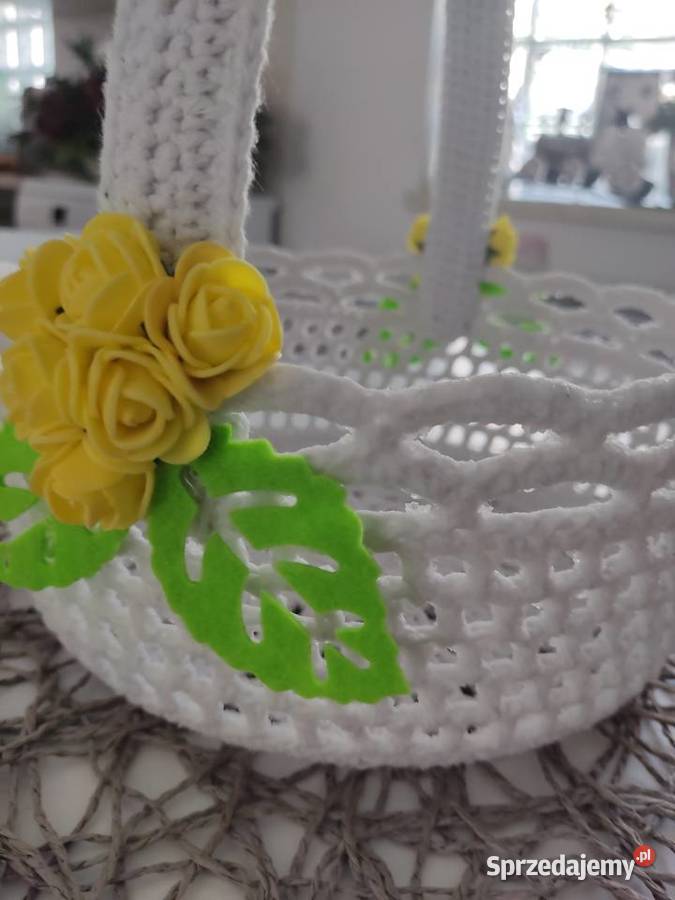 Koszyki WIELKANOCNE szydełkowe biały Dekoracje i ozdoby Straszęcin