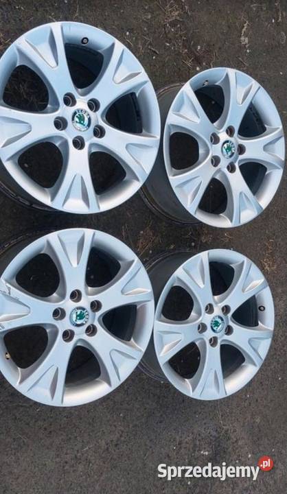 Oryginalne alufelgi skoda aluminiowe 5x112 et54 Kalisz