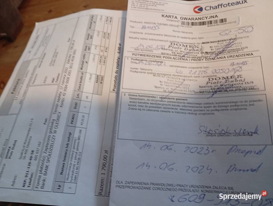 Piec gazowy cwu Aristonchaffoteaux Lublin