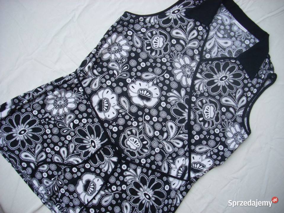 Yessica Bluzka Tunika czarno biała 44 46 Nowy Sącz
