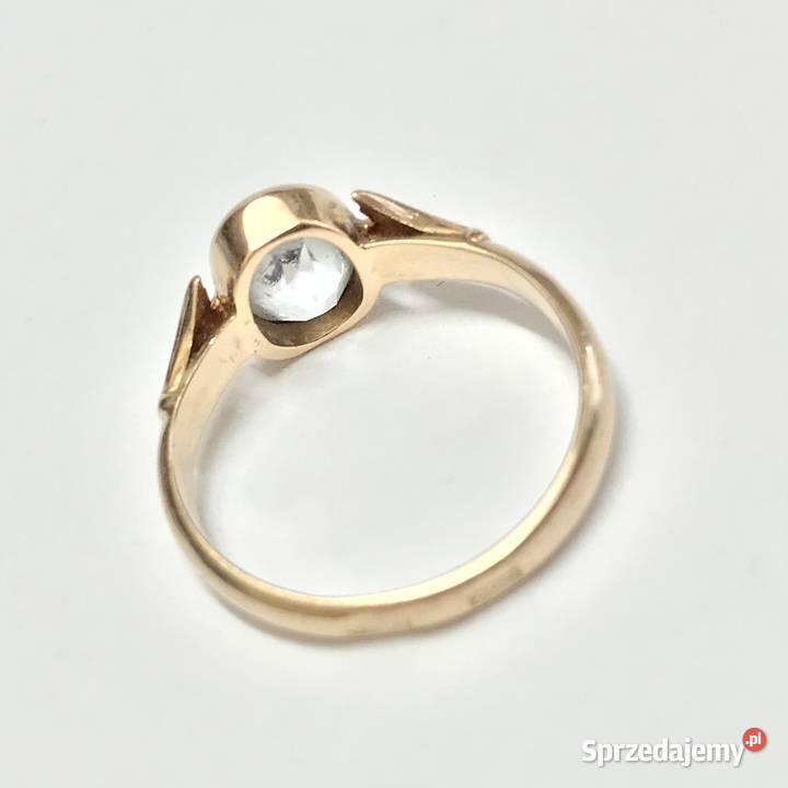Złoty PIERŚCIONEK 14K cudowny KAMIEŃ KRÓLEWNY Warszawa sprzedam