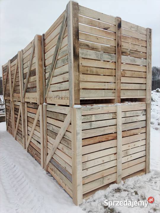 Skrzyniopalety drewniane 120x120x160 nowe mocne