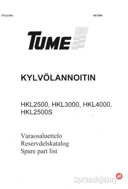 Tume HKL2500 HKL3000 HKL4000 HKL2500S katalog