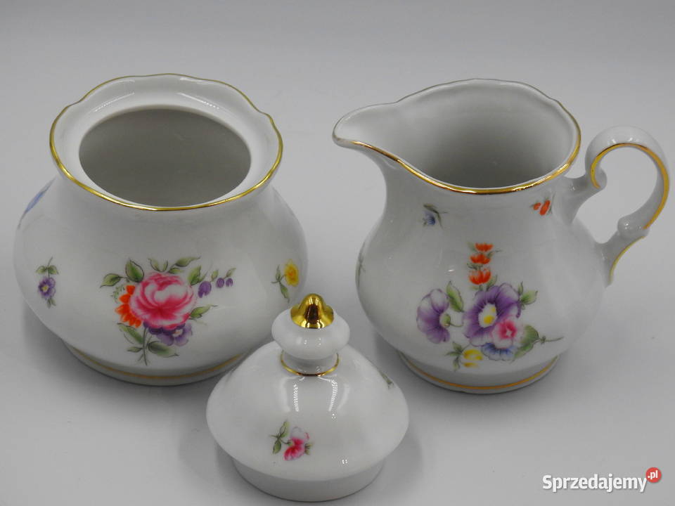 Piękny komplet porcelanowy cukiernica i mlecznik kujawsko-pomorskie Inowrocław