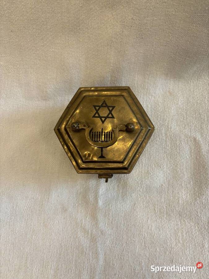 Żydowska kasetka z mosiądzu Militaria małopolskie Kraków