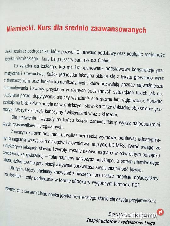 Niemiecki kurs średnio zaawansowanych