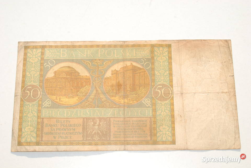 Stary banknot 50 złotych 1929 antyk unikat śląskie Cieszyn