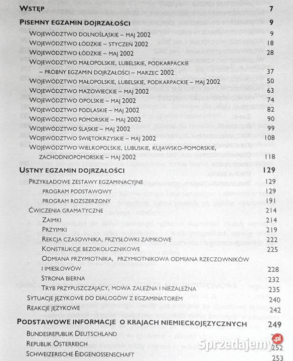 Język niemiecki Tematy i zagadnienia maturalne J Pozostałe