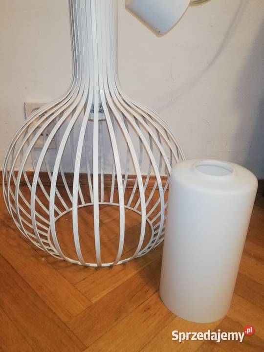 Biała lampa wisząca metalowa w stylu loft Warszawa