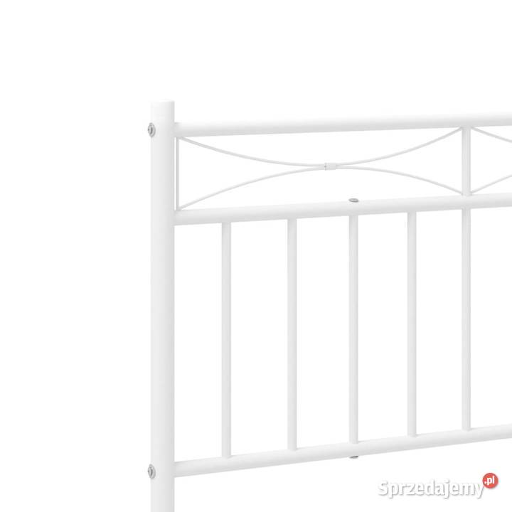 Łóżko Metalowe Białe Rama Łóżka Ze Stelażem