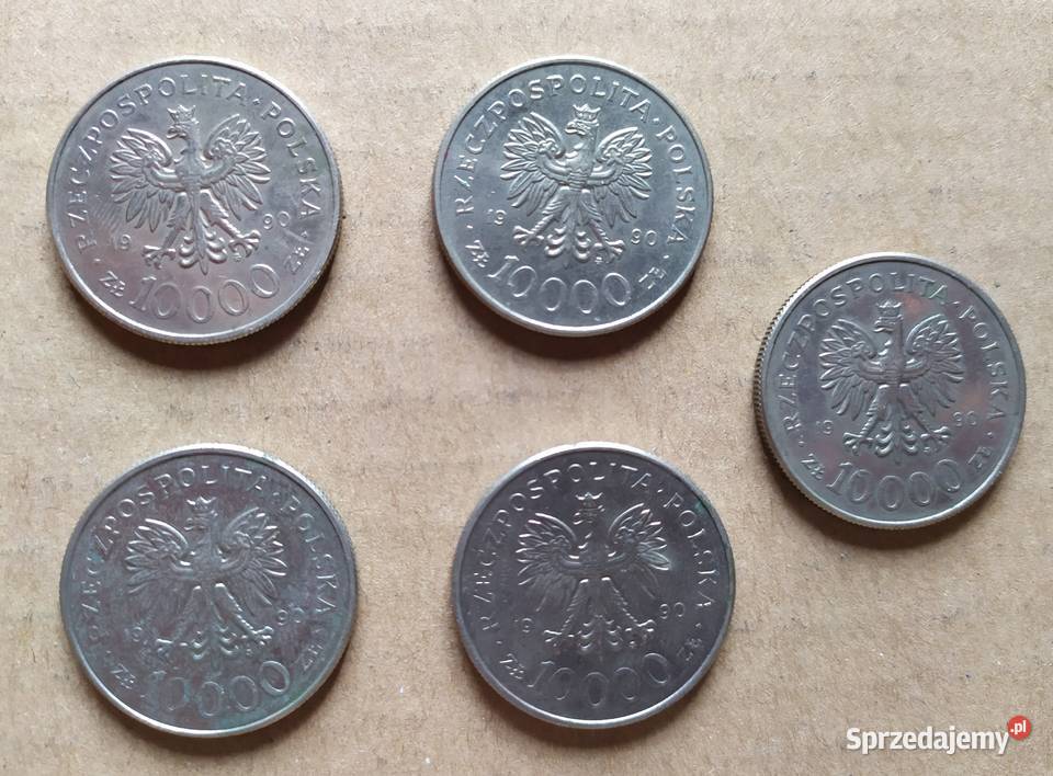 10000 x 5 sztuk miedzionikiel 1990 PRLIII RP sprzedam