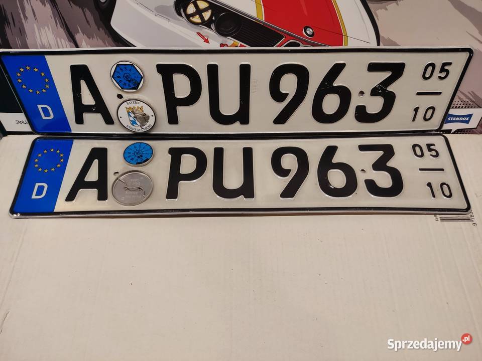 Tablica rejestracyjna Niemcy 2 sztuki APU963 opolskie Głuchołazy