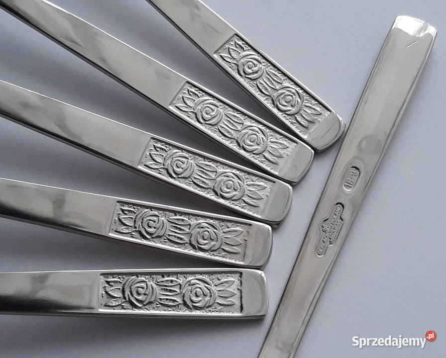 Łyżeczki do herbaty 1 RÓŻE Gerlach sztućce PRL Dąbrowa Górnicza