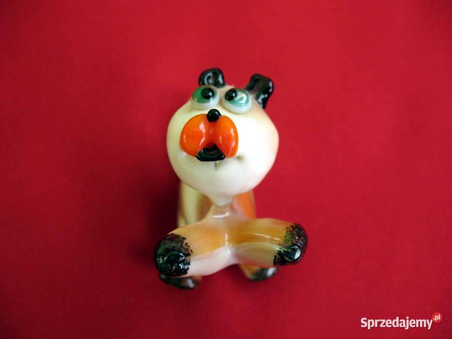 Kot pies figurka ze szkła 45 x 5 x 25 Orygina beżowy Dekoracje i ozdoby Siedlce sprzedam