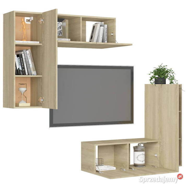 4cz zestaw szafek TV dąb sonoma materiał Warszawa