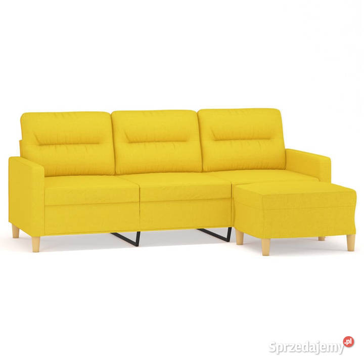 3osobowa sofa z podnóżkiem jasnożółty 180 mazowieckie Warszawa