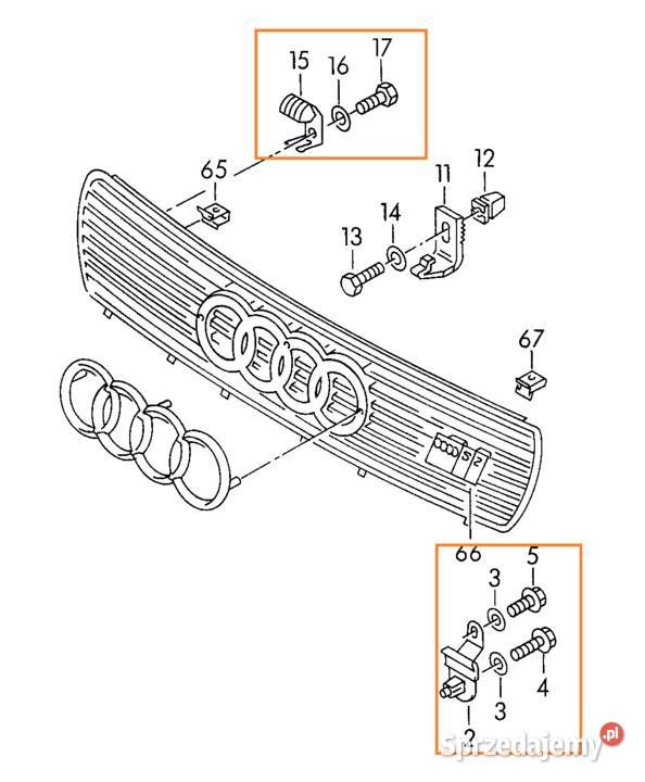Audi 80 B4 Coupe Cabrio Uchwyt grilla Atrapy Dębica
