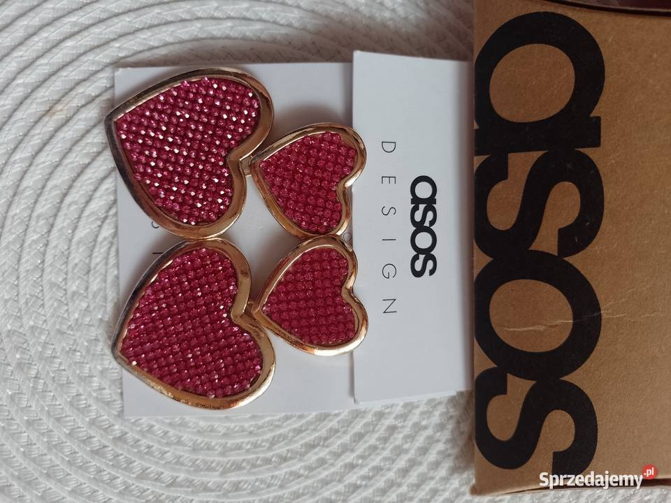 ASOS Różowe Bogato zdobione kolczyki serca z Dla kobiet Kraków