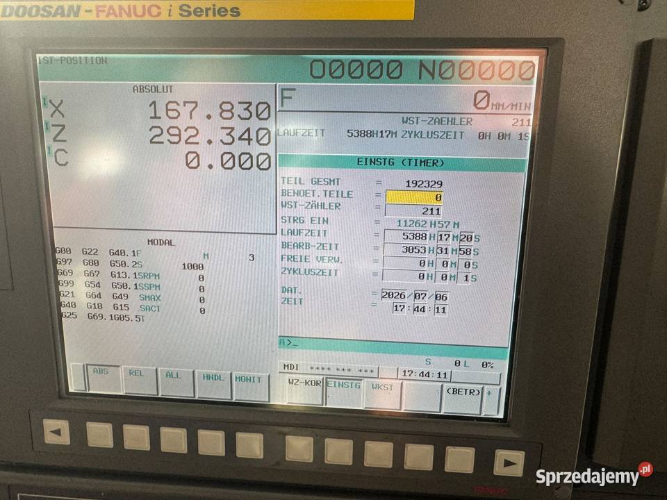 Tokarka CNC DOOSAN LYNX 220 LMA napędzane lubuskie Zabór