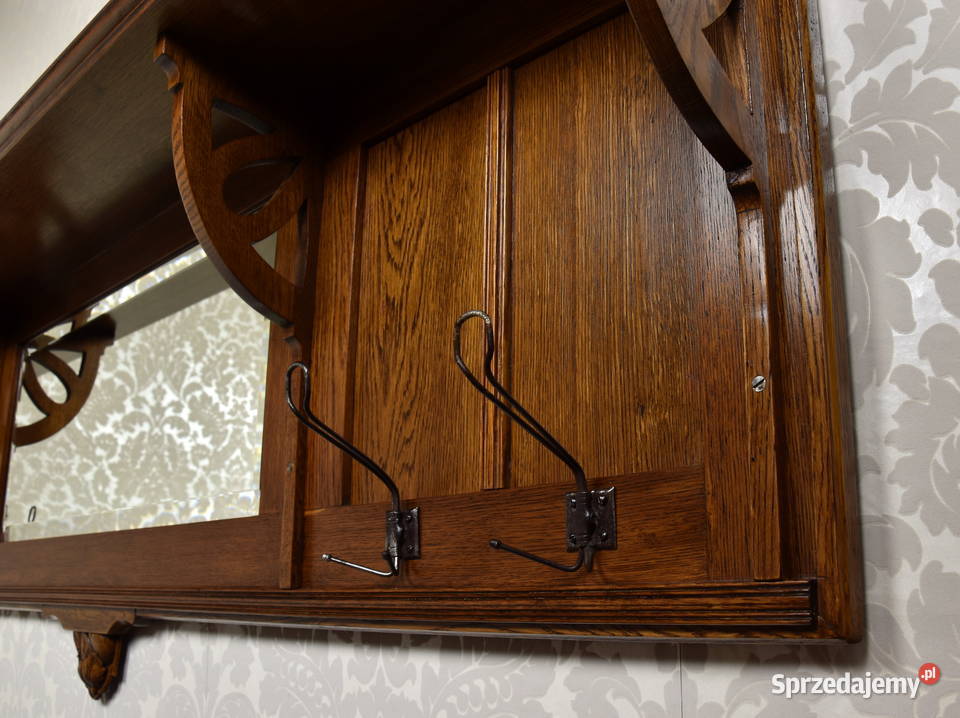Wisząca garderoba secesja wieszak półka antyk wielkopolskie Swarzędz