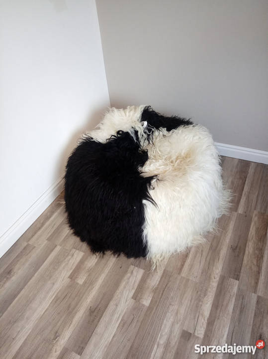 Pufa Skóra Owcza Worek Fotel Naturalna Skóra Fotele i pufy Meble Szaflary