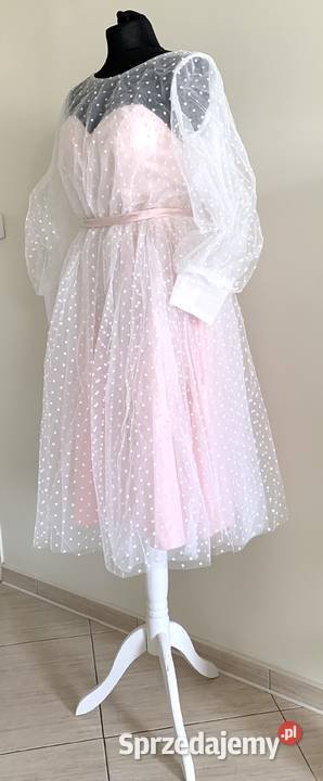 Krótka suknia ślubna różowa wesele druhna Odzież ślubna Jelenia Góra