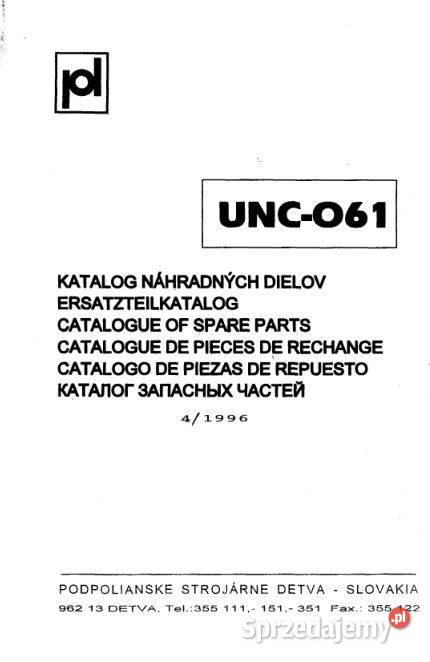 UNC 061 katalog części ładowarka sprzedam