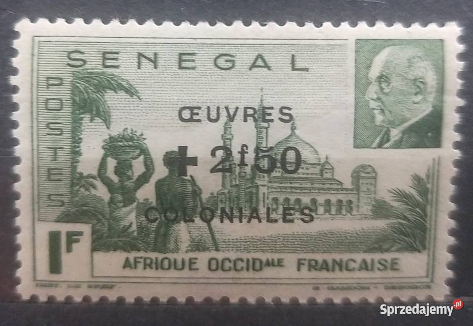 Znaczek kolonialny Senegal Meczet Djourbel Bronisze
