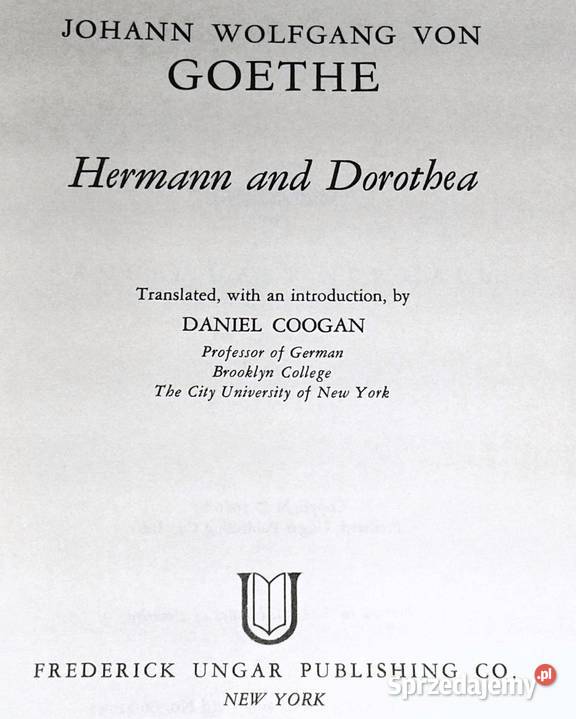 Hermann and Dorothea Johann Wolfgang von Goethe Pozostałe Chełm sprzedam