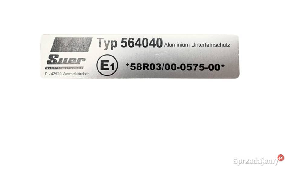 Tabliczka znamionowa zderzaka AL 564040 Przysieka Polska