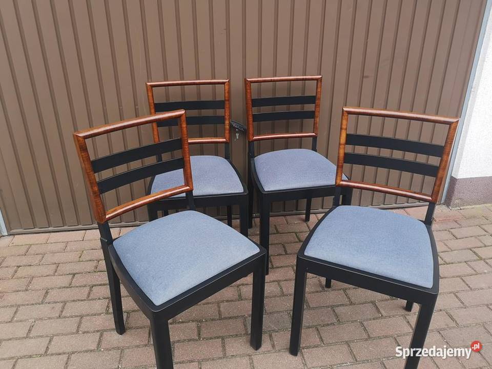 Krzesła ARTDECO Orzech Stare Antyk Komplet 4 wielkopolskie Swarzędz sprzedam